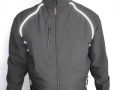 Kurtka Softshell IdeFly Czarna Lamówka Odblaskowa przód zdjęcie z flashem.png